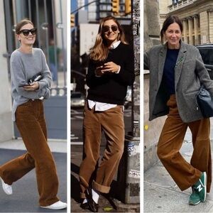 Aritzia Sunday Best Harvey Corduroy Trouser in chocolate brown